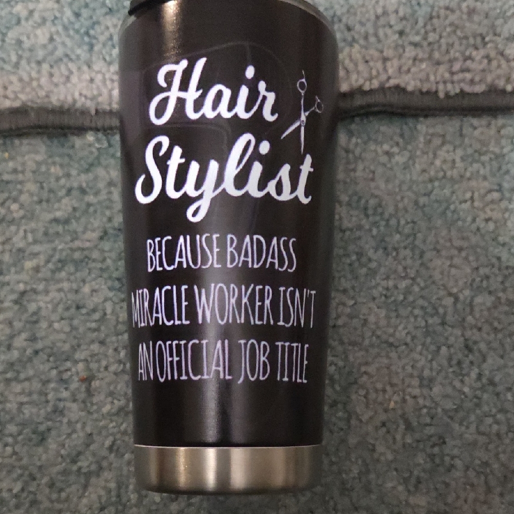 Hair Stylist Black Tumbler